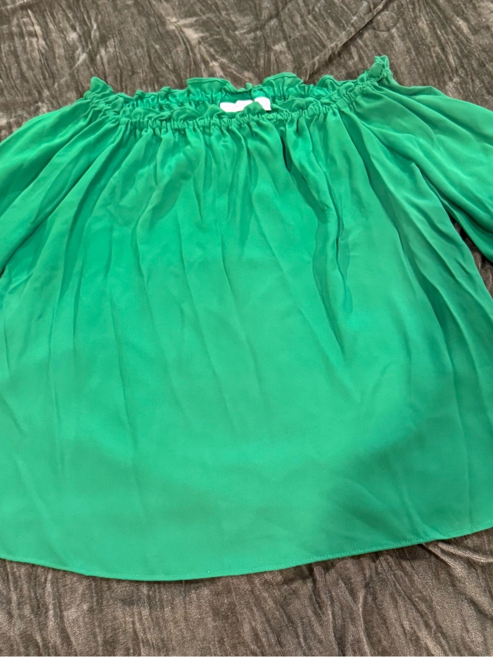 New York & Company Emerald Off-Shoulder Blouse